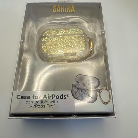 Sarina Case for AirPods Pro – Gold – With Keychain Ring - NIB - Picture 1 of 5